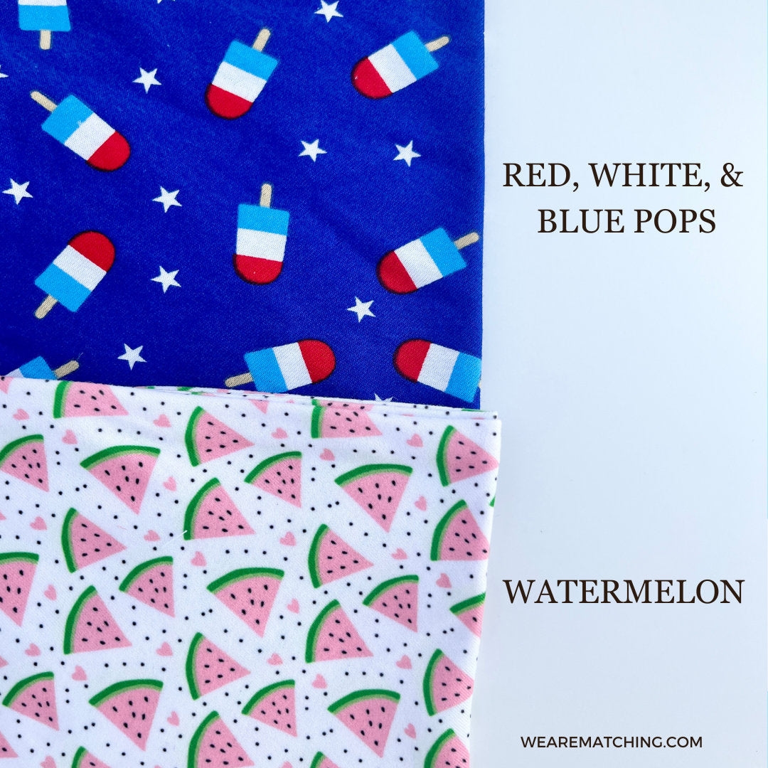 Dog Bandana + Matching Knotted Headband for Dog Mom| Red White Blue| Match Your Dog| Tie-on Dog Bandana| Add matching BowTie | For Dog Moms